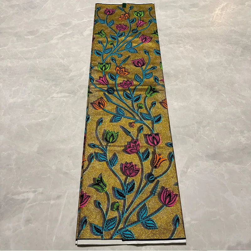 NAWRA CN Grand Gold Wax 100 Percent Cotton Batik Fabric