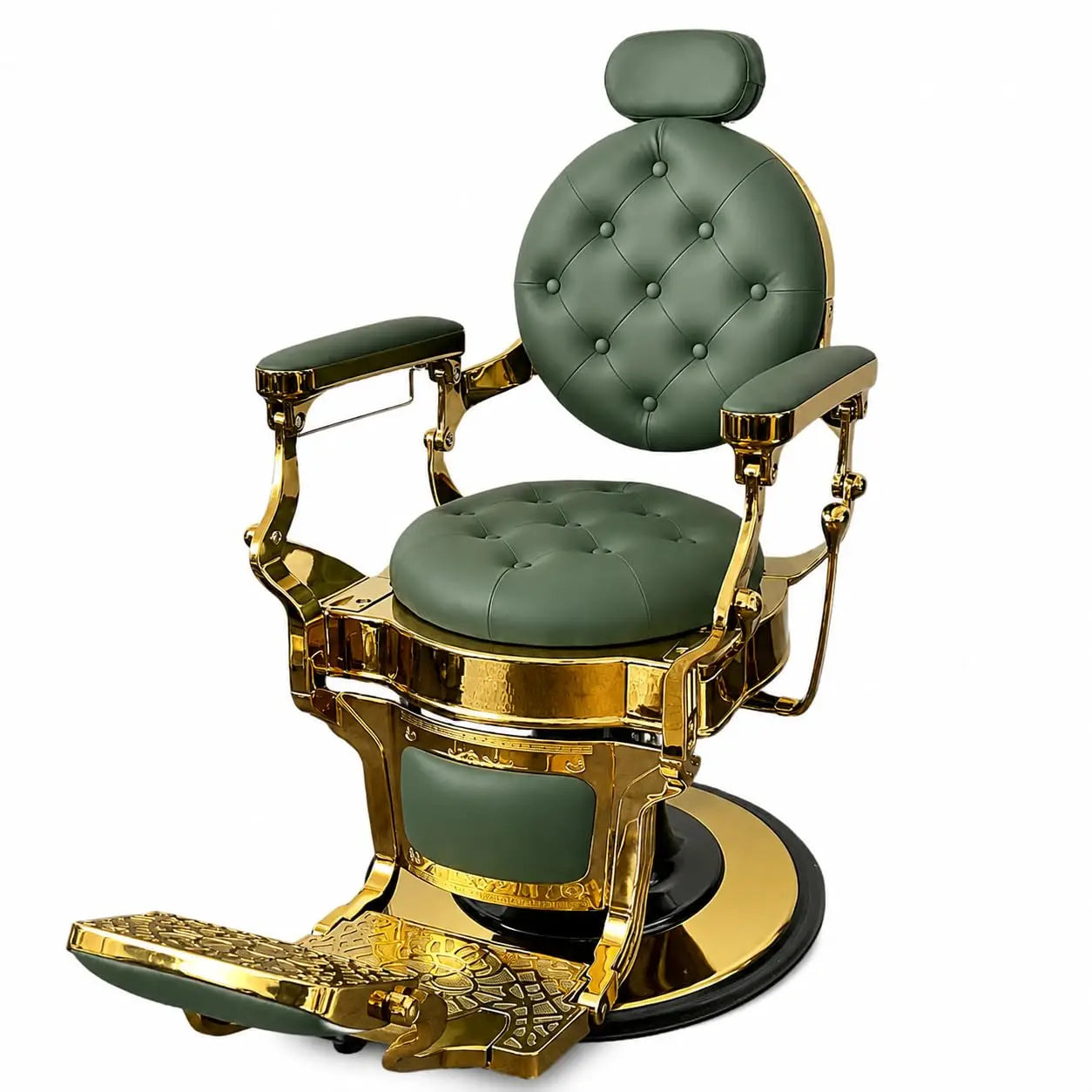 Vintage Barber Chair With Hydraulic Recline And 360 Degree Swivel