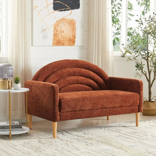 49" Small Loveseat Sofa or Small Spaces,Mid  Century Sofa, Linen Upholstered furniture with Wood frame, Mini Couch or Living Room/Bedro