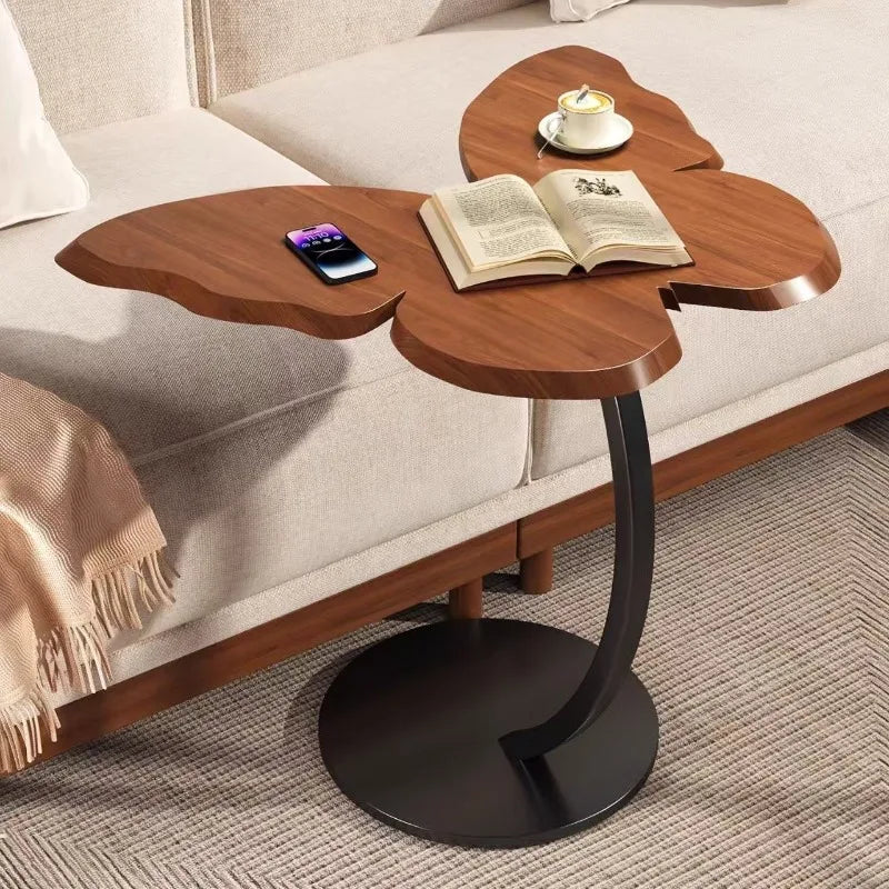 LIUSHADUOLA Modern Wrought Iron Round Corner Coffee Table