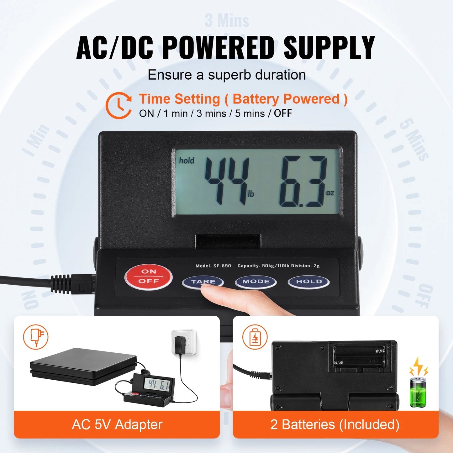 SucceBuy 110 Lb Digital Postal Shipping Scale With Timer