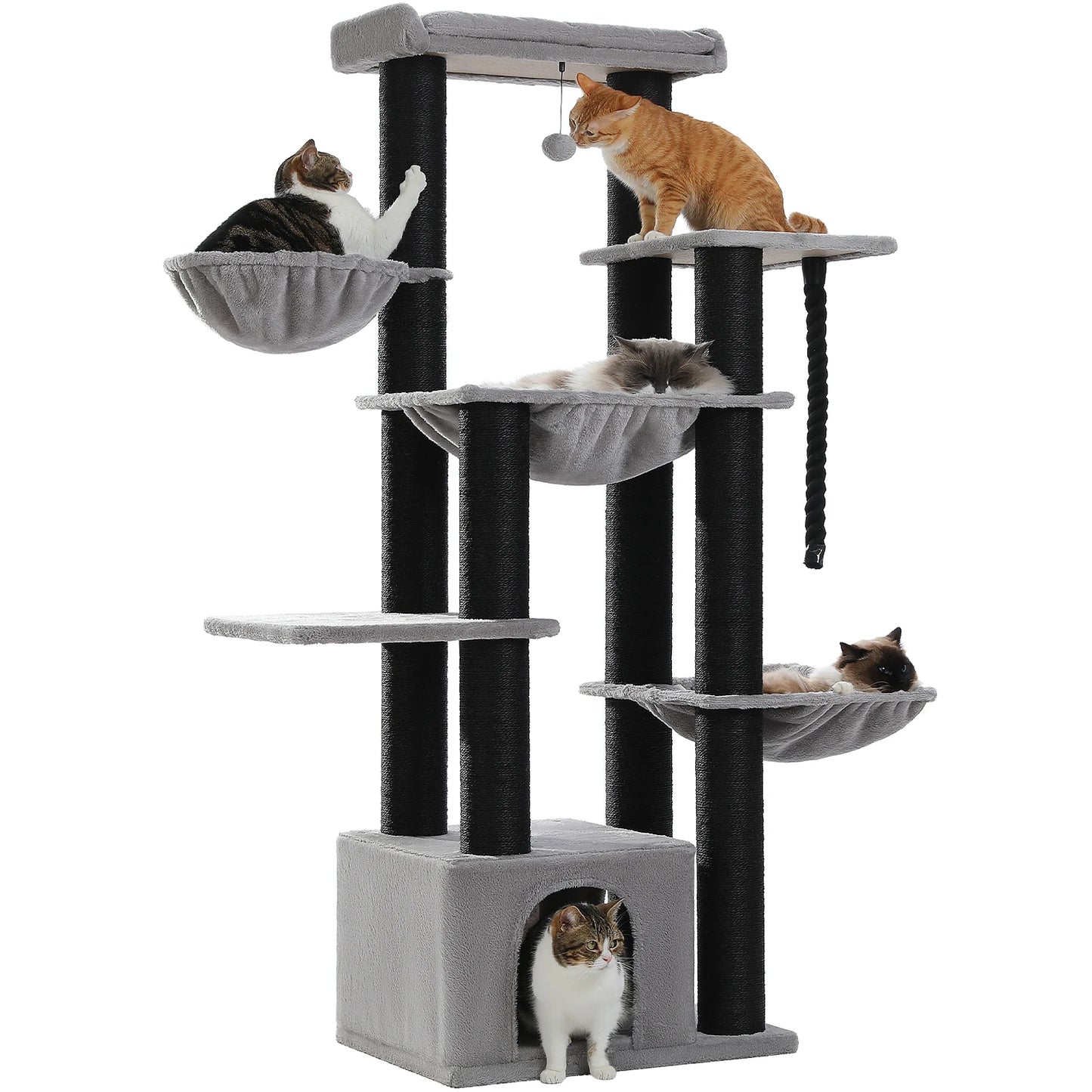 PEQULTI CN Multi Level Cat Tree With Scratching Posts And Cozy Condo