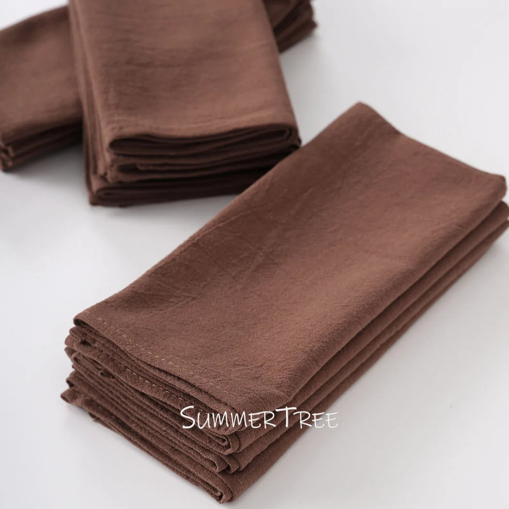 Summertree Reusable Plain Cotton Cloth Table Napkins