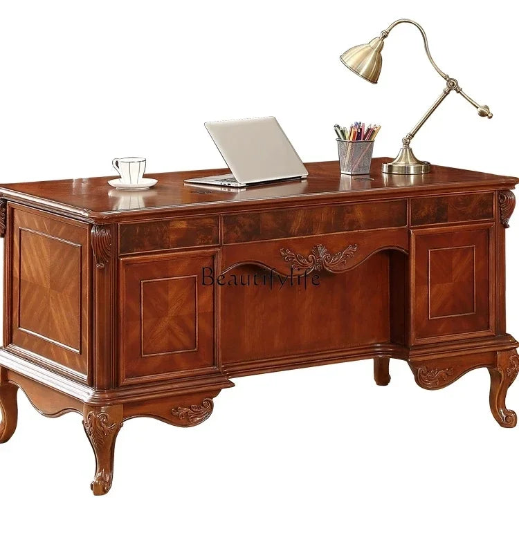 *American class desk study writing desk solid wood high-end office computer desk