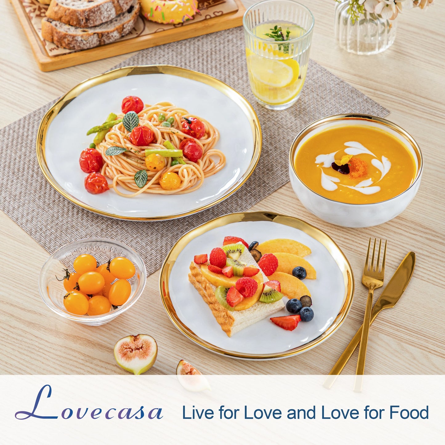 MALACASA Ceramic Porcelain Dinnerware Set Elegant Tableware Collection