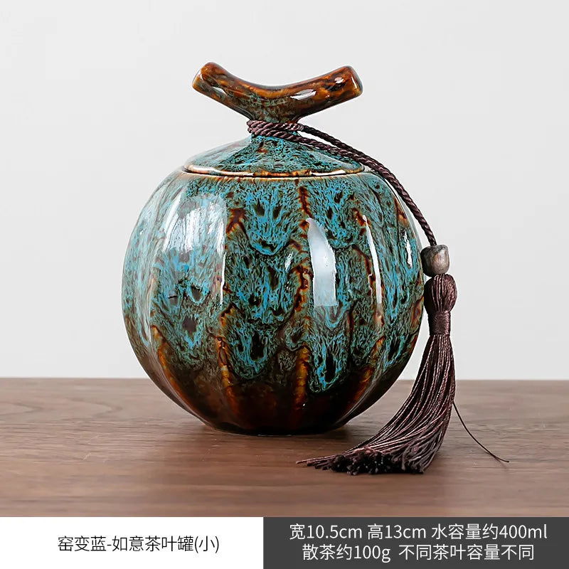 Sealed Ceramic Tea Caddy For Food Storage And Kitchen Use