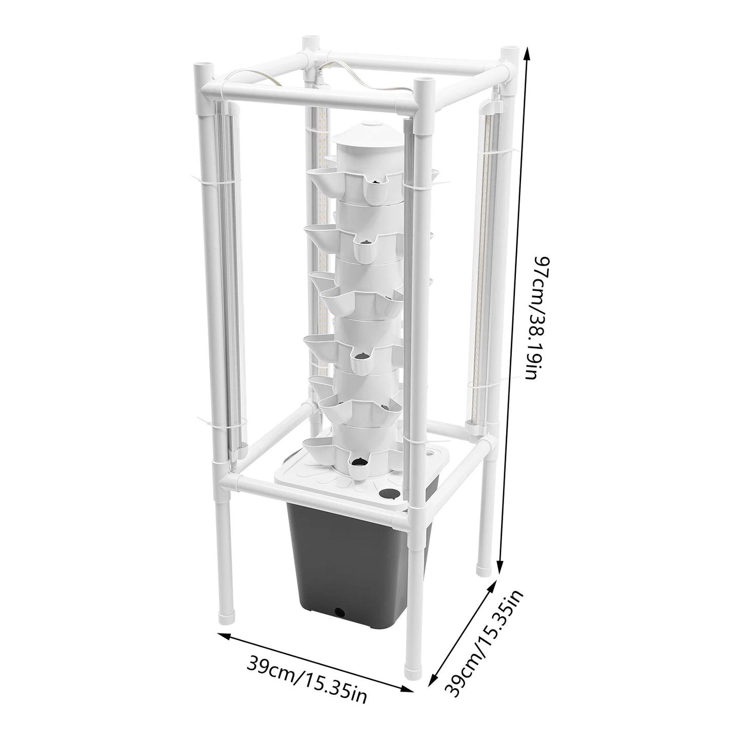 Six-Tier Hydroponics Vertical Garden Tower With 30 Planting Holes