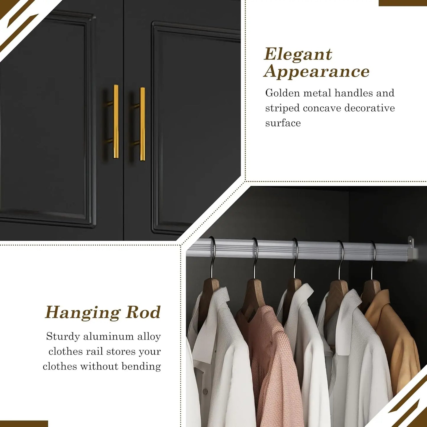 Armoire Wardrobe Closet Cabinet With Drawers Led Lights Large Capacity