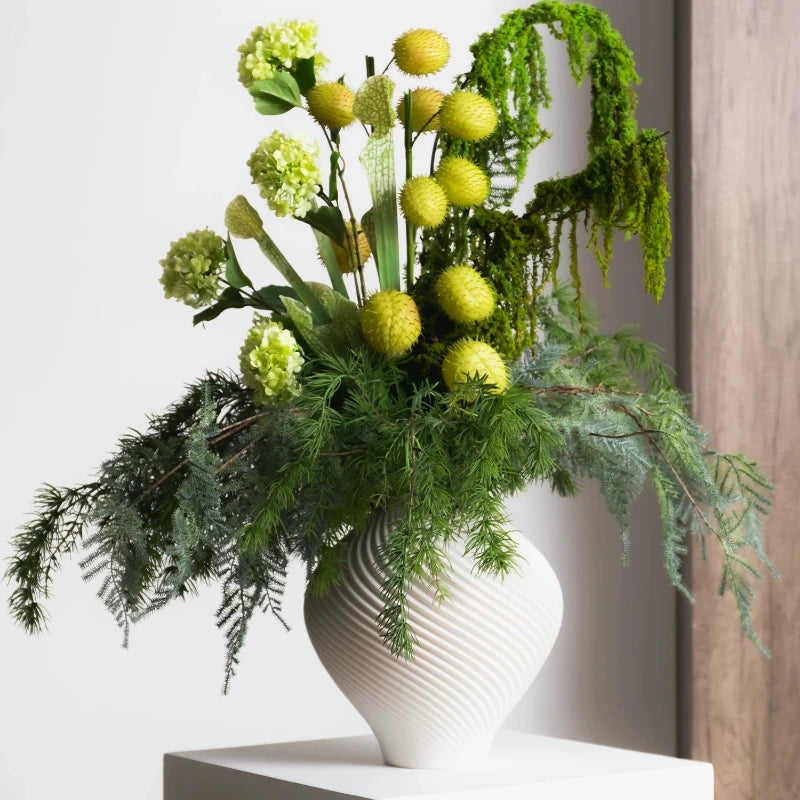 Porcelain Tabletop Vase Modern Minimalist Design for Floral Arrangements