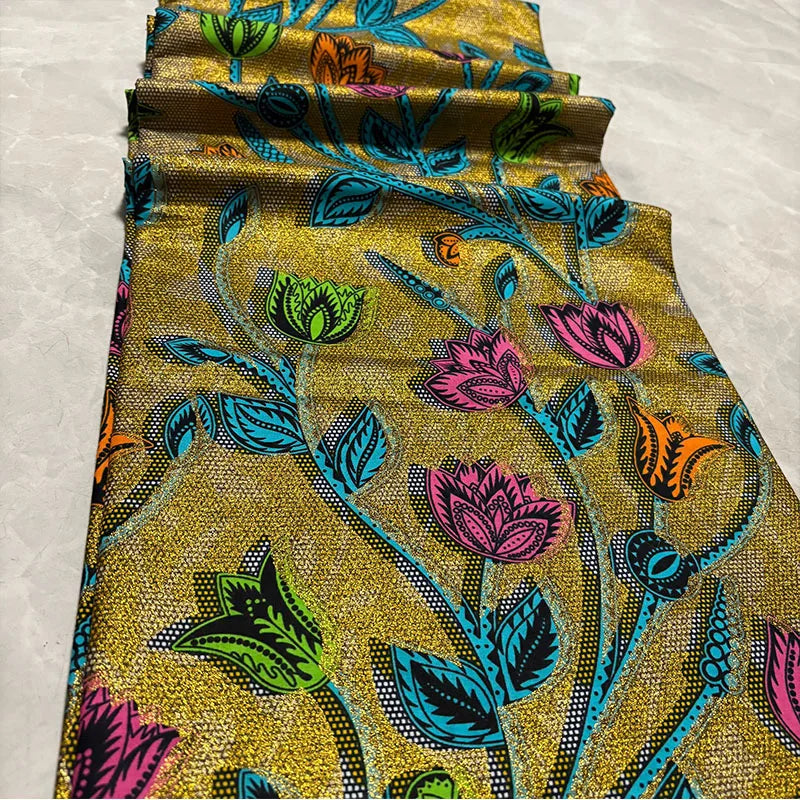 NAWRA CN Grand Gold Wax 100 Percent Cotton Batik Fabric