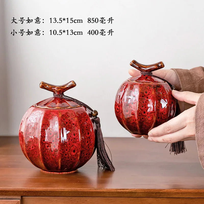 Sealed Ceramic Tea Caddy For Food Storage And Kitchen Use