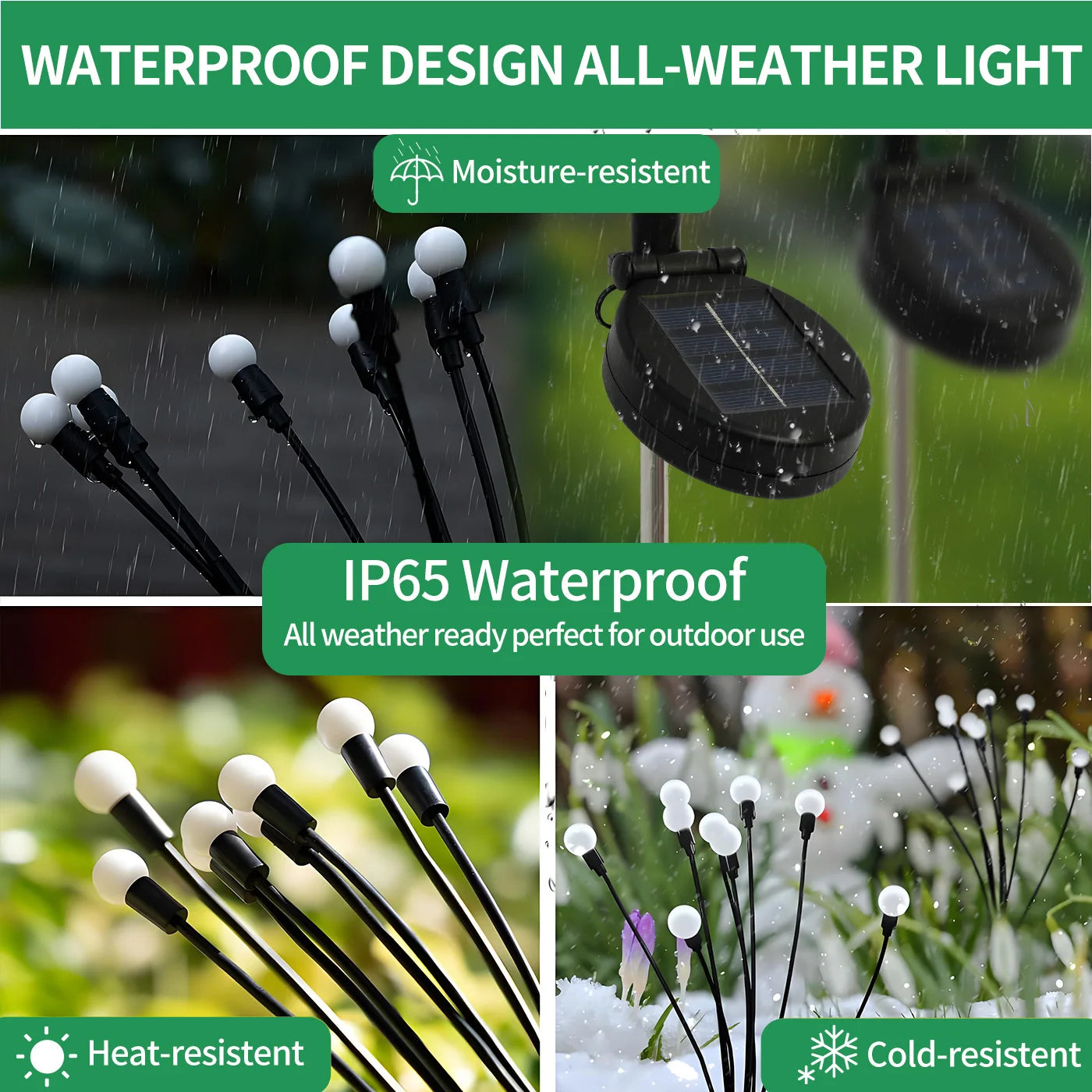 8-Head Solar Firefly Lights LED Outdoor Decorative Waterproof Garden Pathway