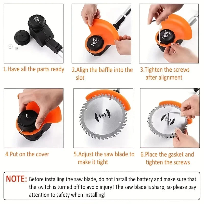 Wireless Portable Weed Trimmer Edger For Lawn With Dual Batteries