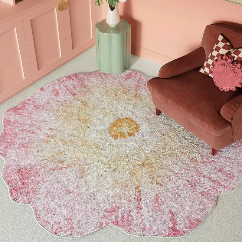Irregular Plush Floor Rug For Bedroom And Living Room Decor