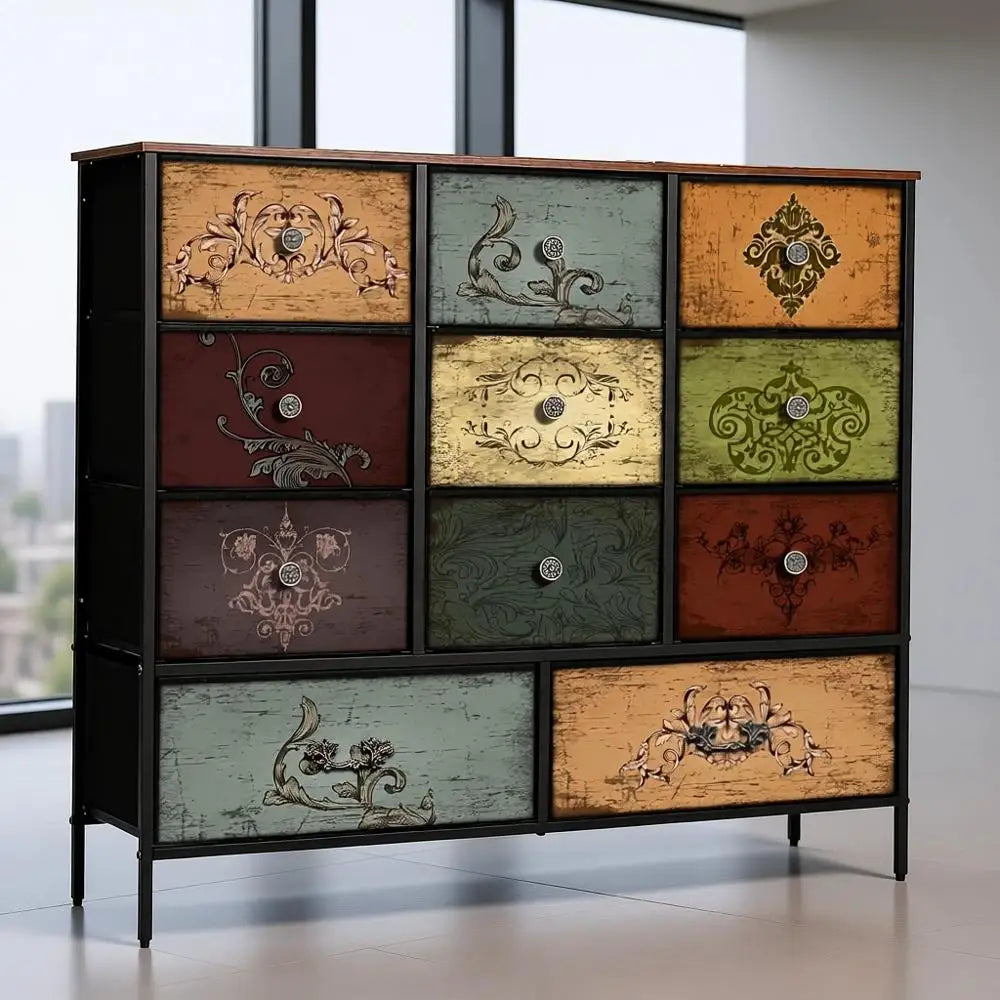 Wood Frame 11 Drawer Dresser Chest Storage Organizer For Bedroom Nursery