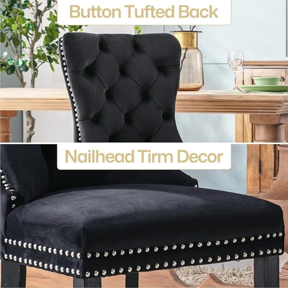 MOYU Velvet Dining Chairs Nikki Collection with Stainless Steel Legs