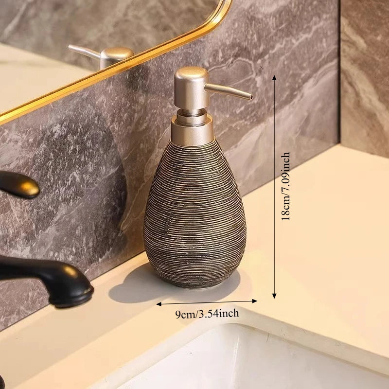 Refillable Teardrop Ceramic Lotion Dispenser Bottle With Pump