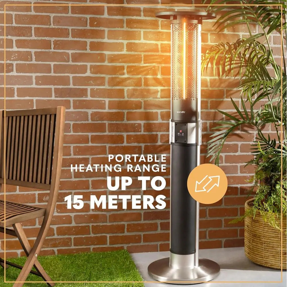 Outdoor Electric Patio Heater 1500W With Remote IP24 Rated