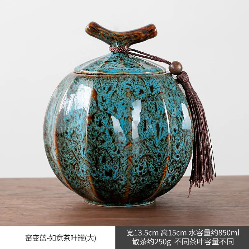 Sealed Ceramic Tea Caddy For Food Storage And Kitchen Use