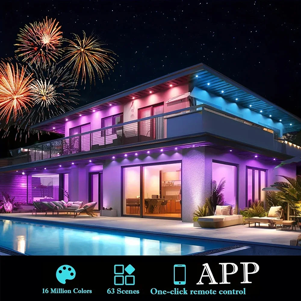 MIMIRGB Eaves Lights Outdoor LED String Strip With App Control