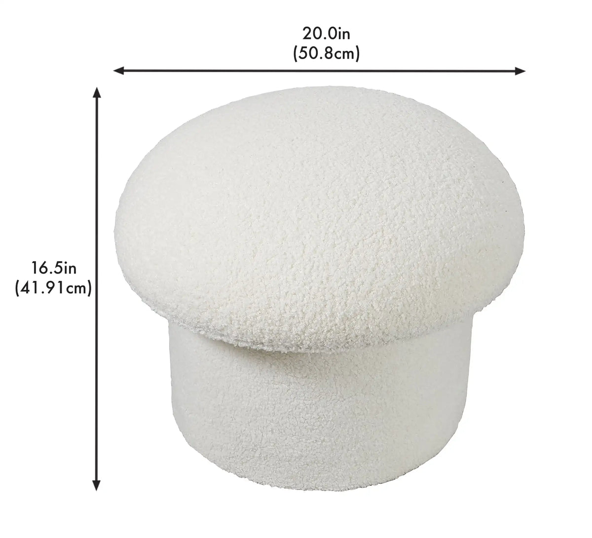 Mainstays Mushroom Storage Ottoman Upholstered Footrest Seat