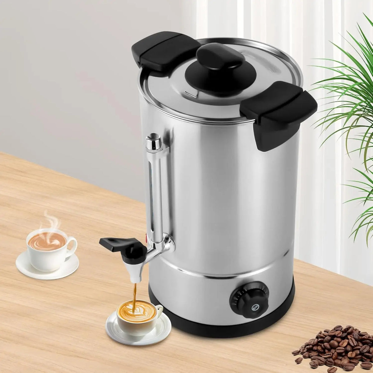 1000W Percolator Coffee Pot Tea Urn Coffee Maker, 8L/270Oz StainlSteel Electric Commercial Coffee Urn
