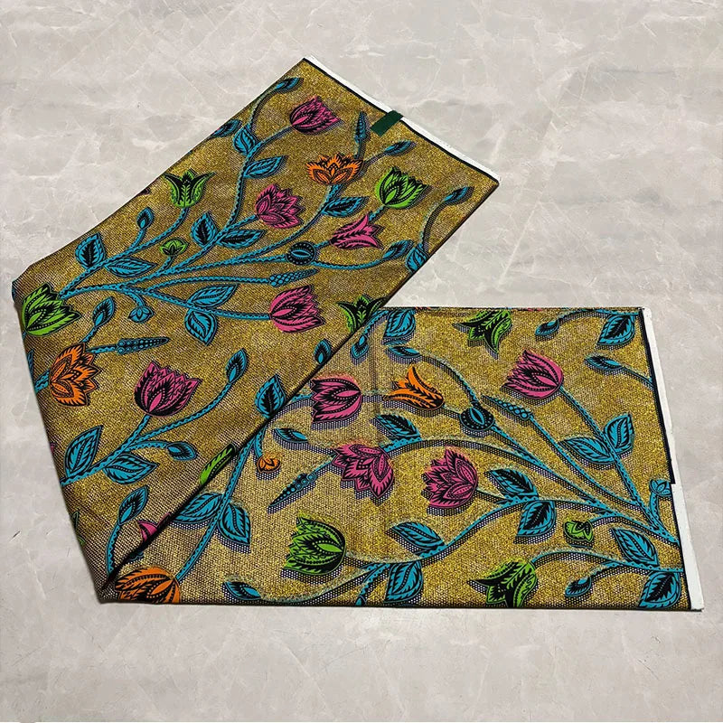NAWRA CN Grand Gold Wax 100 Percent Cotton Batik Fabric
