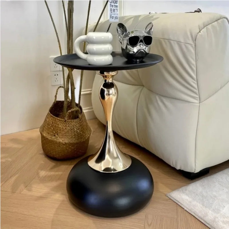 LIUSHADUOLA Modern Wrought Iron Round Corner Coffee Table