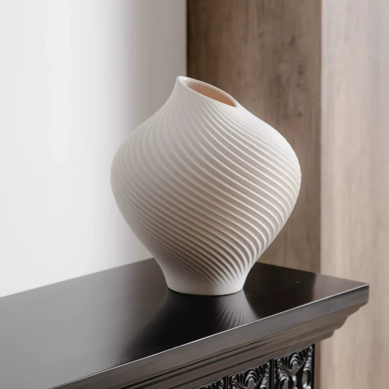 Porcelain Tabletop Vase Modern Minimalist Design for Floral Arrangements