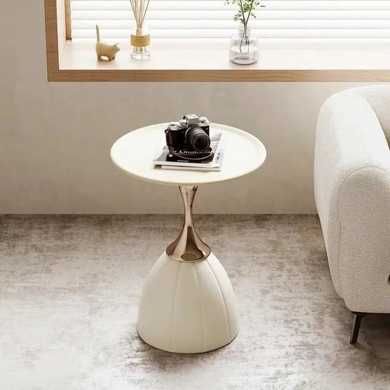 LIUSHADUOLA Modern Wrought Iron Round Corner Coffee Table