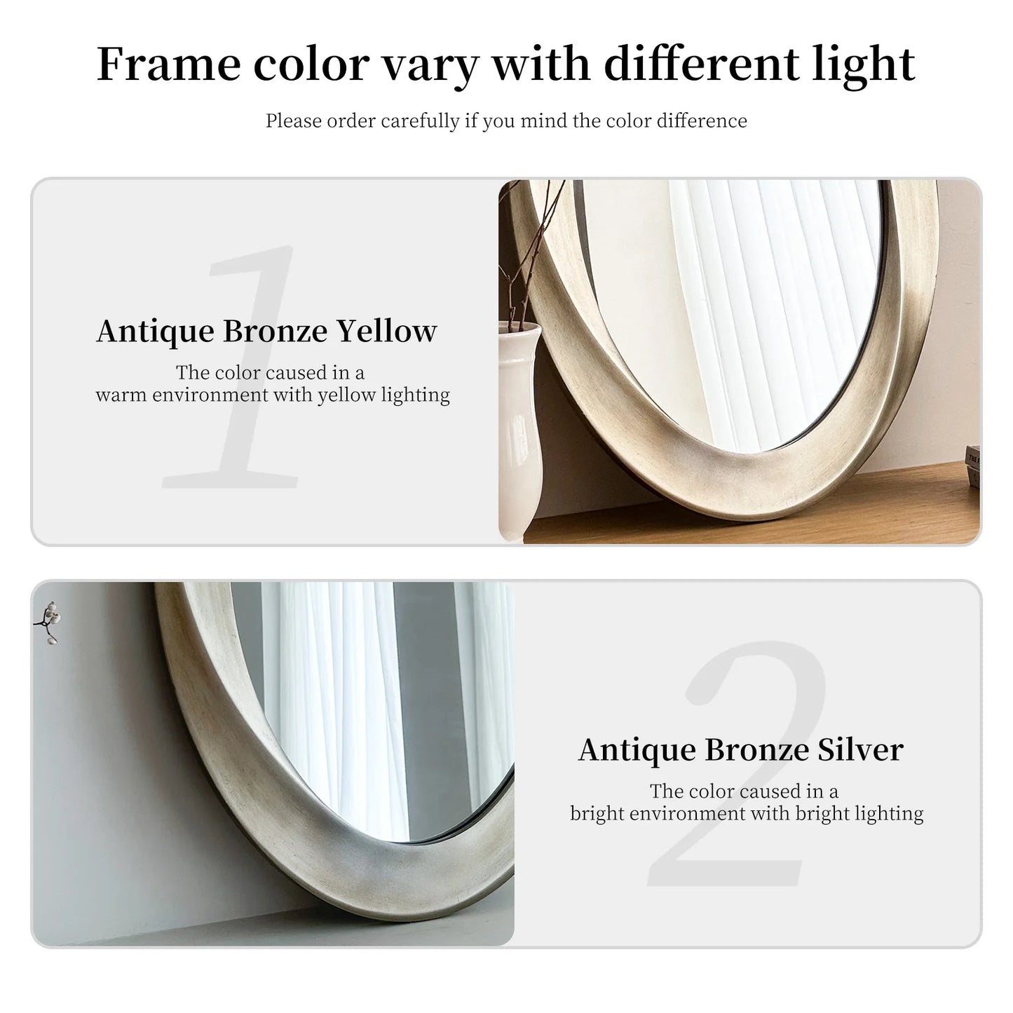 Oval Wall Mirror With Beveled Edge Baroque Style Vanity Mirror