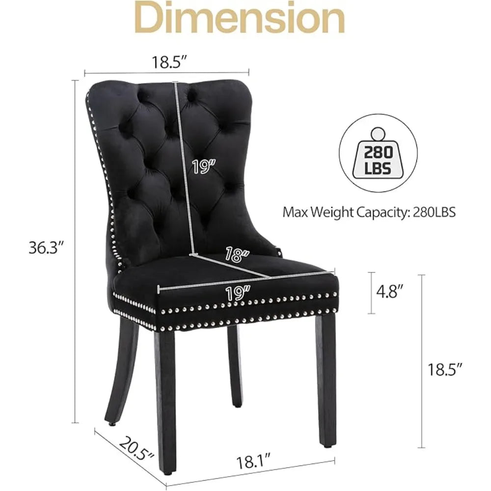 MOYU Velvet Dining Chairs Nikki Collection with Stainless Steel Legs