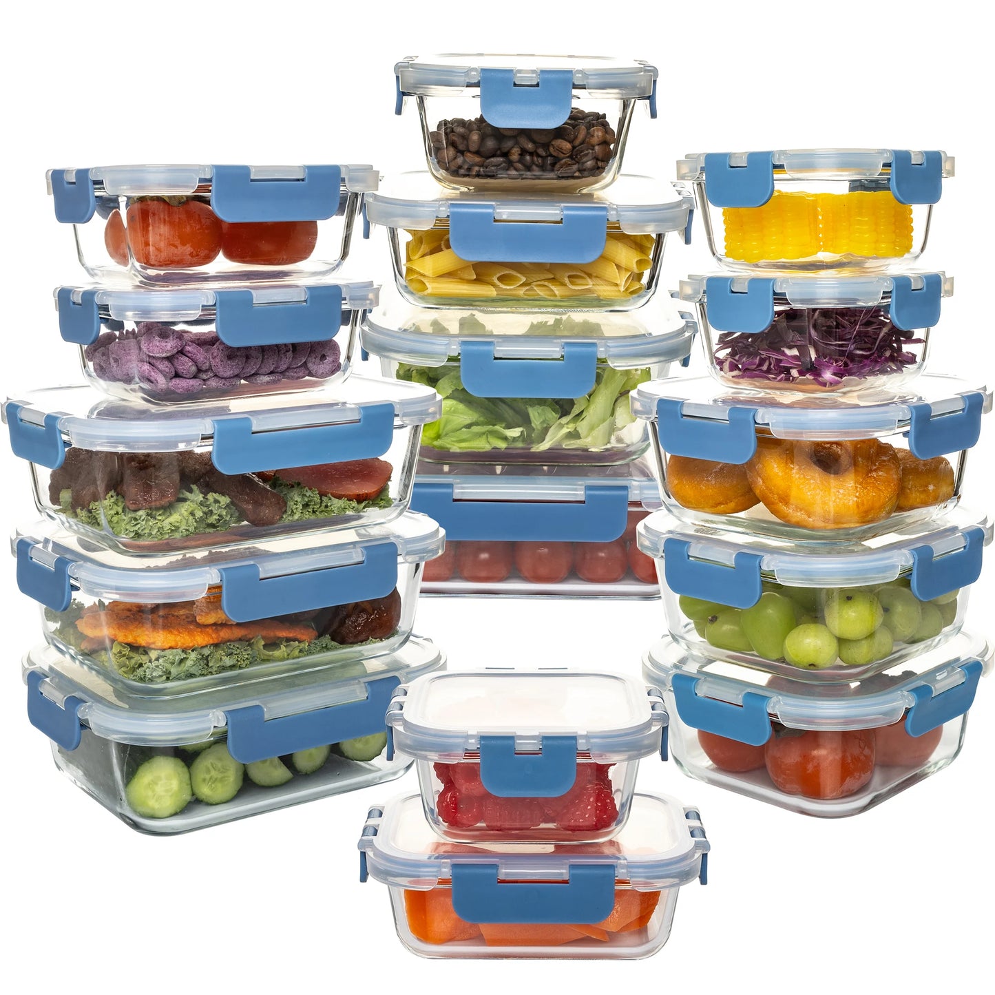 Glass Food Storage Containers Leakproof Airtight BPA Free Microwave Safe