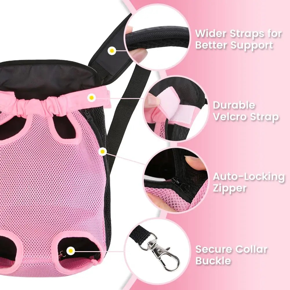 Front Carrier for Small Dogs and Cats with Breathable Legs Out Design