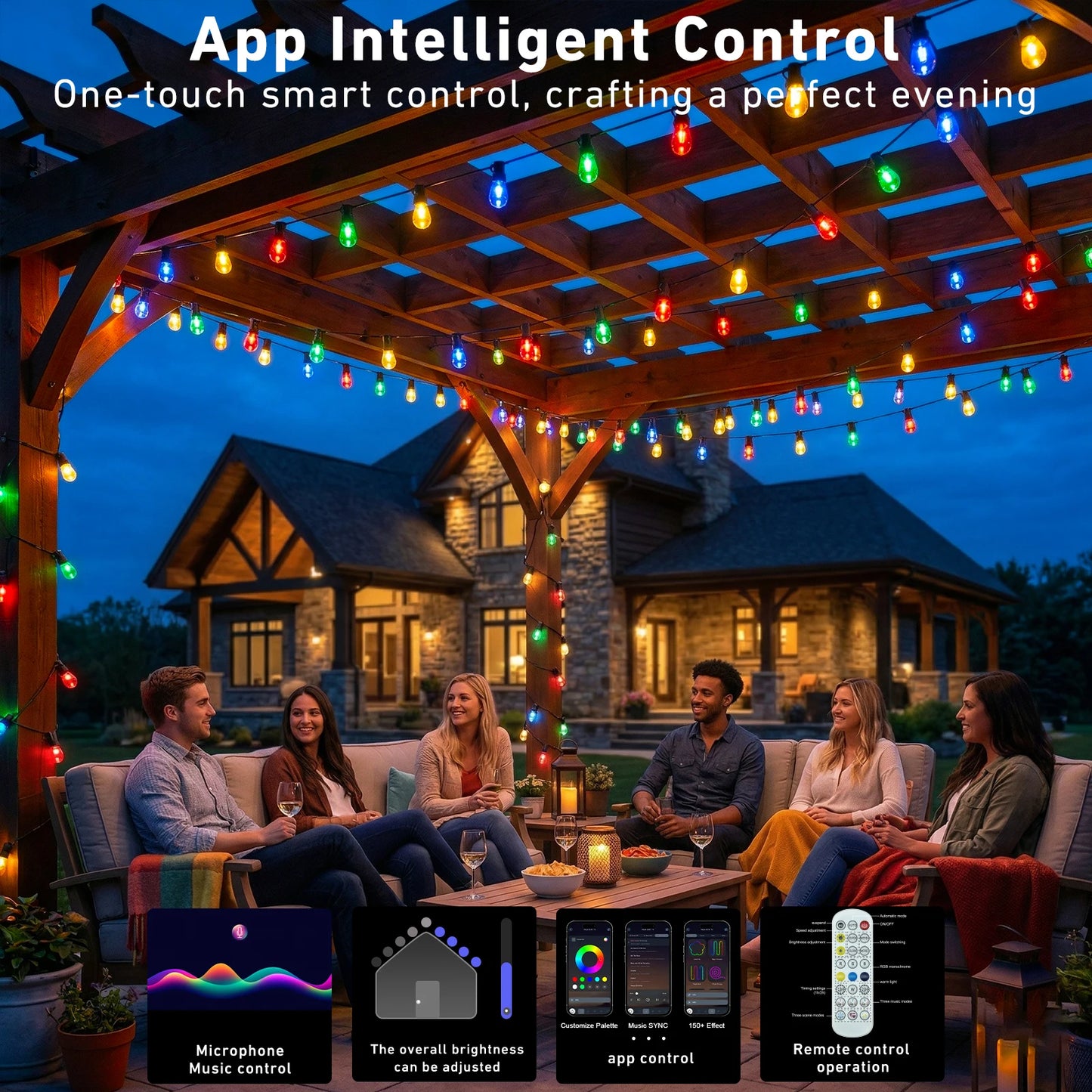 Outdoor IP67 Dimmable LED Shatterproof String Lights With IC