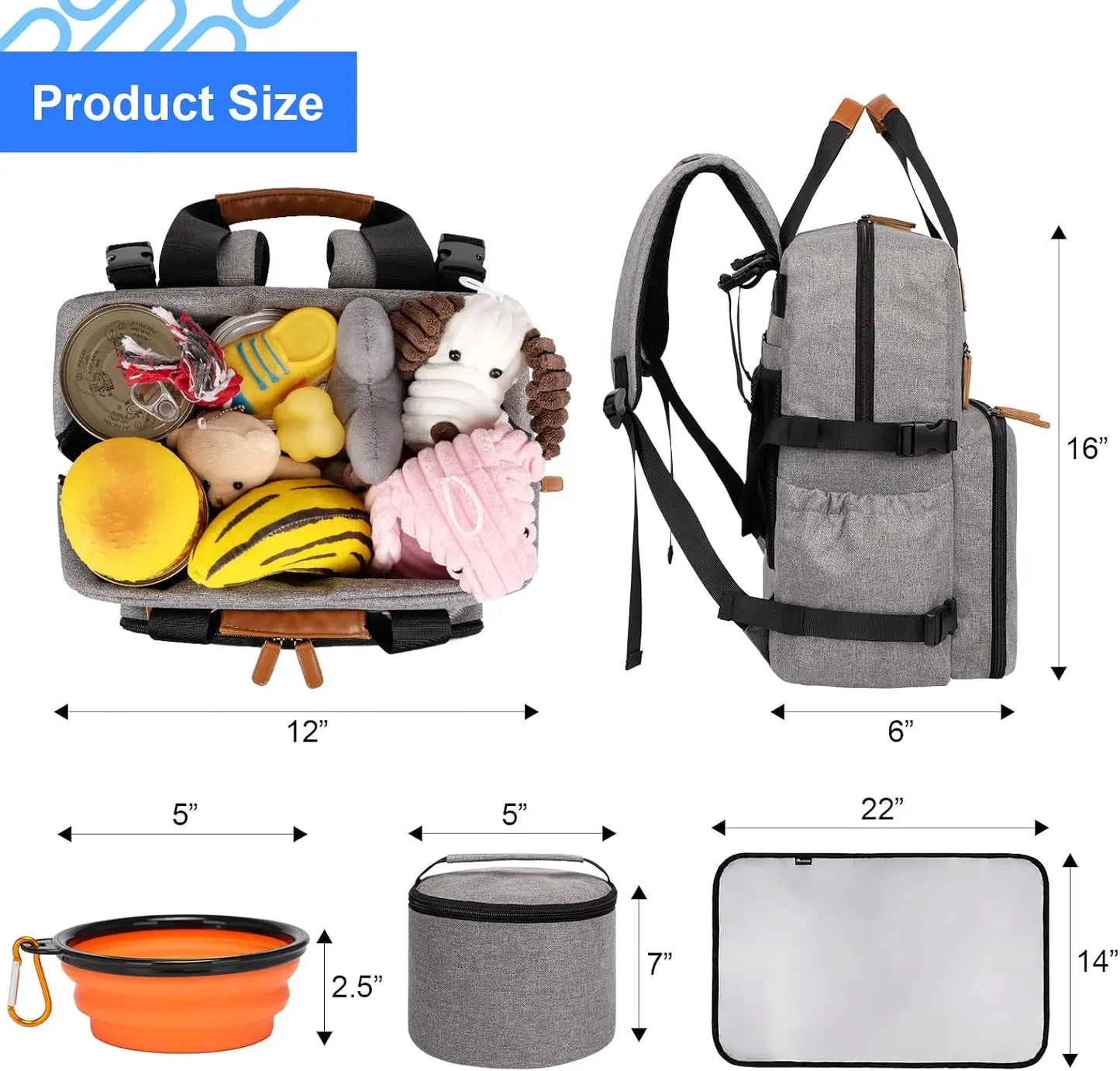 Airline Approved Dog Travel Backpack 4 In 1 Pet Carrier With Food Bowls