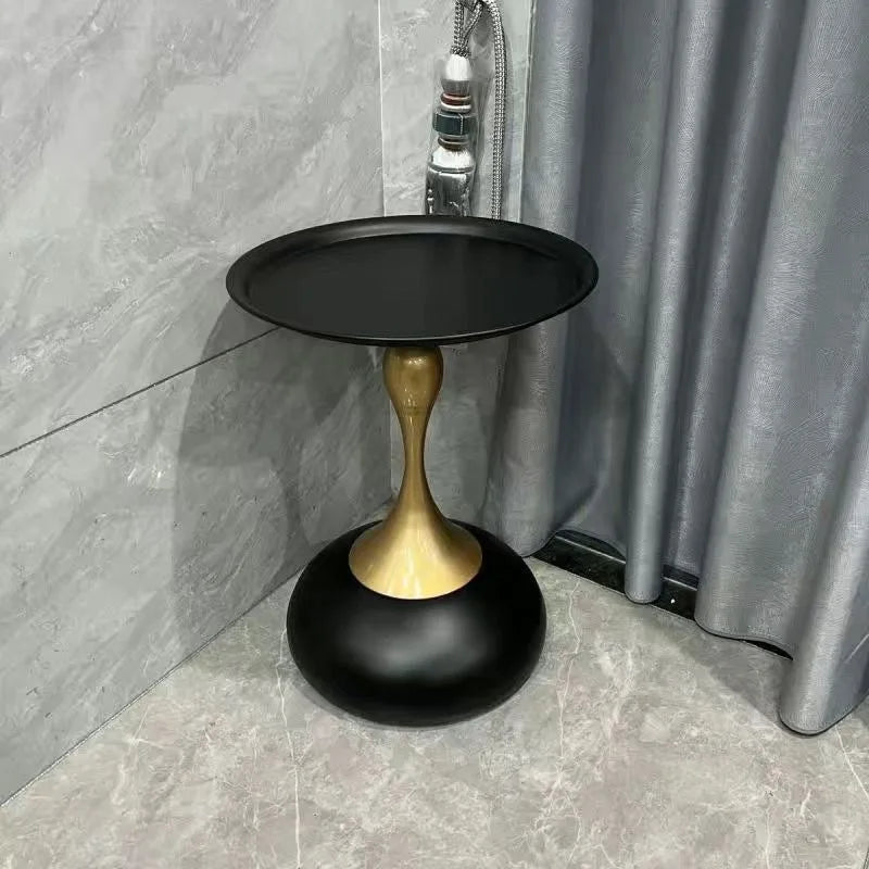 LIUSHADUOLA Modern Wrought Iron Round Corner Coffee Table