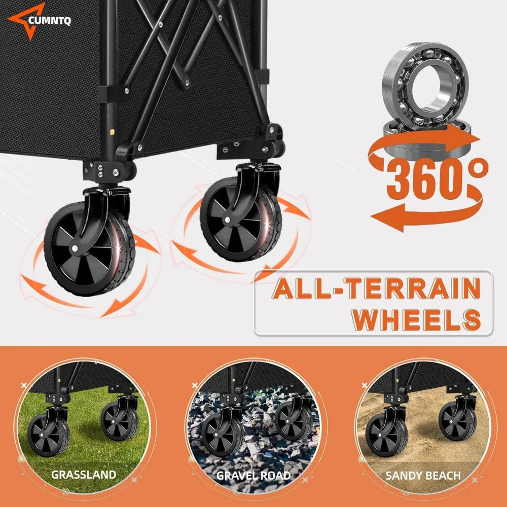 NBVCX Foldable Utility Wagon 350lbs All Terrain Cart