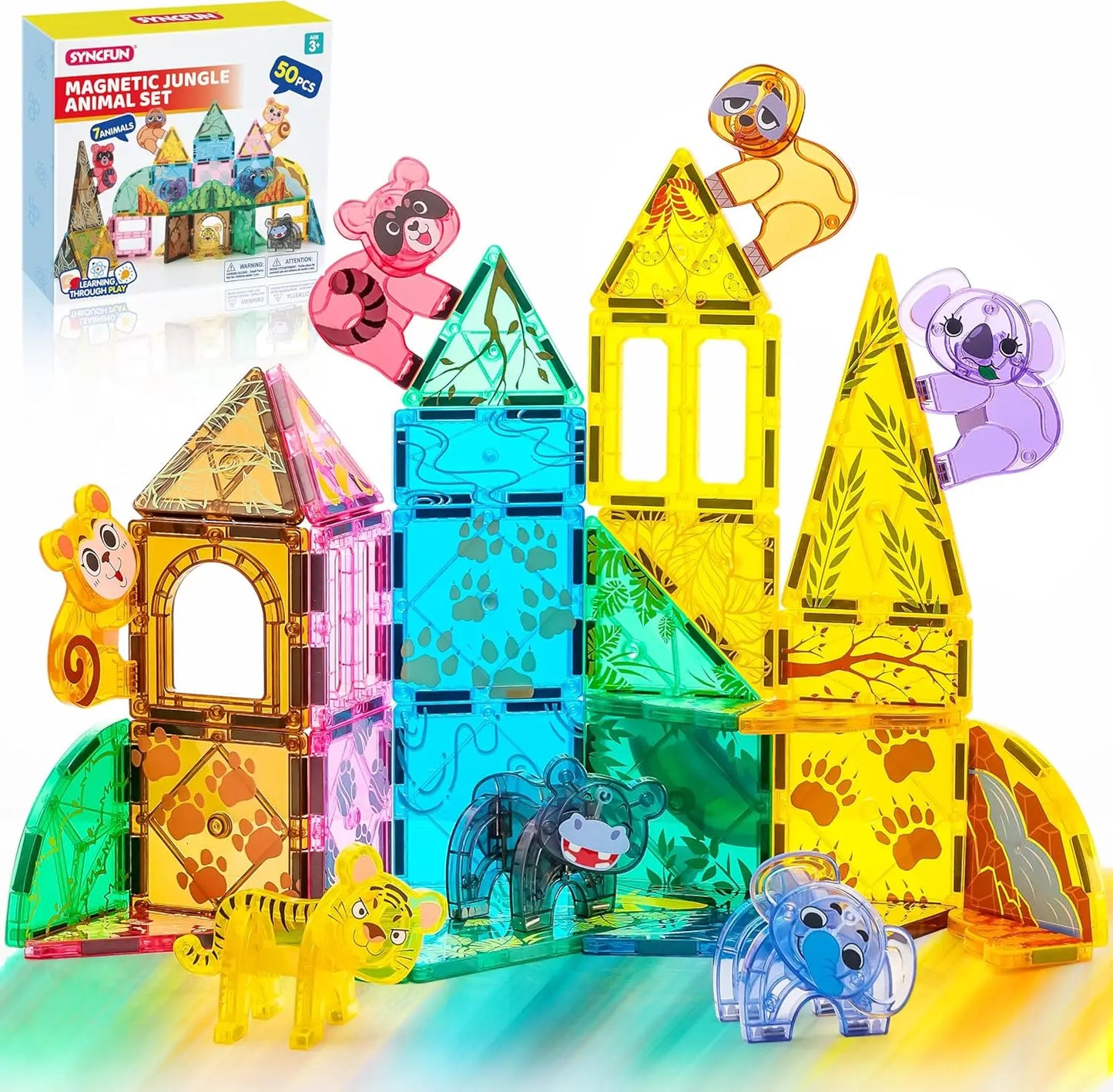 Joyfy Magnetic Building Tiles 3D Set With Vehicle Blocks For Kids