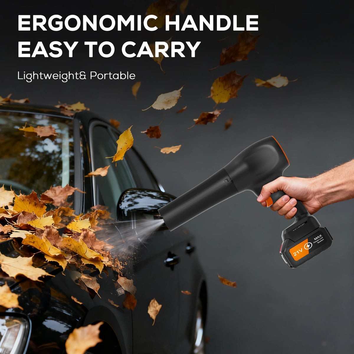 Cordless Leaf Blower, Portable Handheld Dust Cleaner,6 Speed Mode with Batteries, Snow Blower for Lawn, Garage,Patio