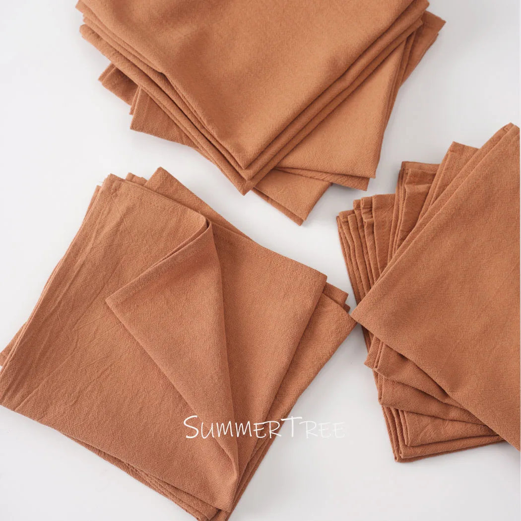 Summertree Reusable Plain Cotton Cloth Table Napkins