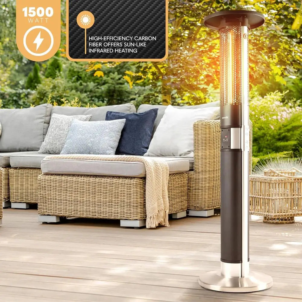 Outdoor Electric Patio Heater 1500W With Remote IP24 Rated