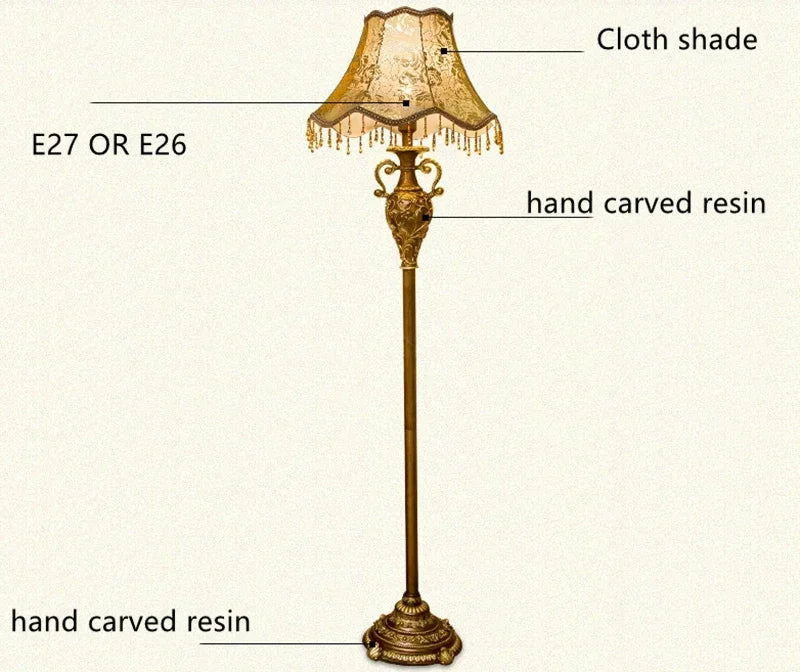Vintage Resin Base Floor Lamp Decorative Home Interior Lighting
