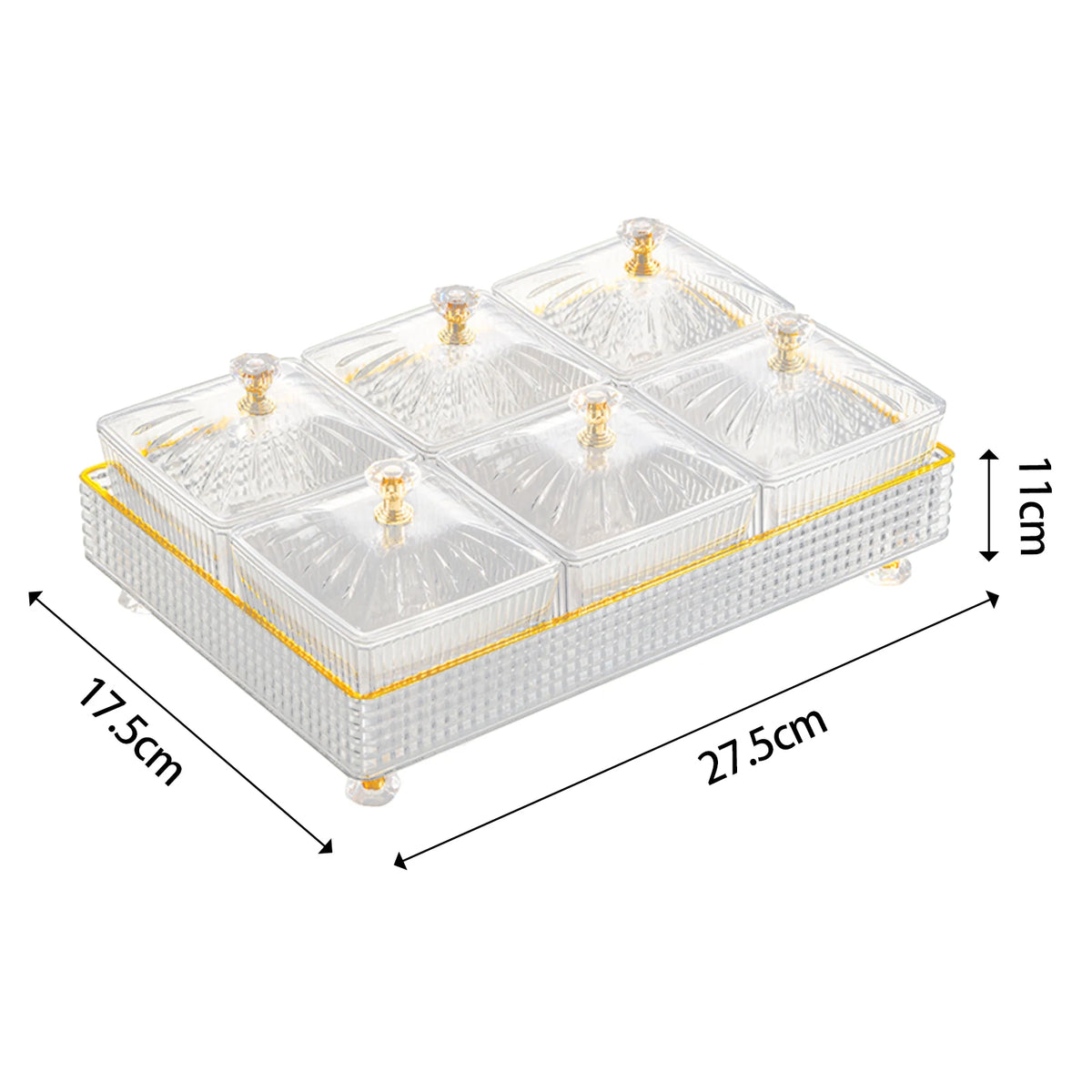 Removable Serving Dishes with Lid Decorative Snacks Tray Fruit Plate Fruit Platter for Candy Dessert Veggies Nuts Snacks