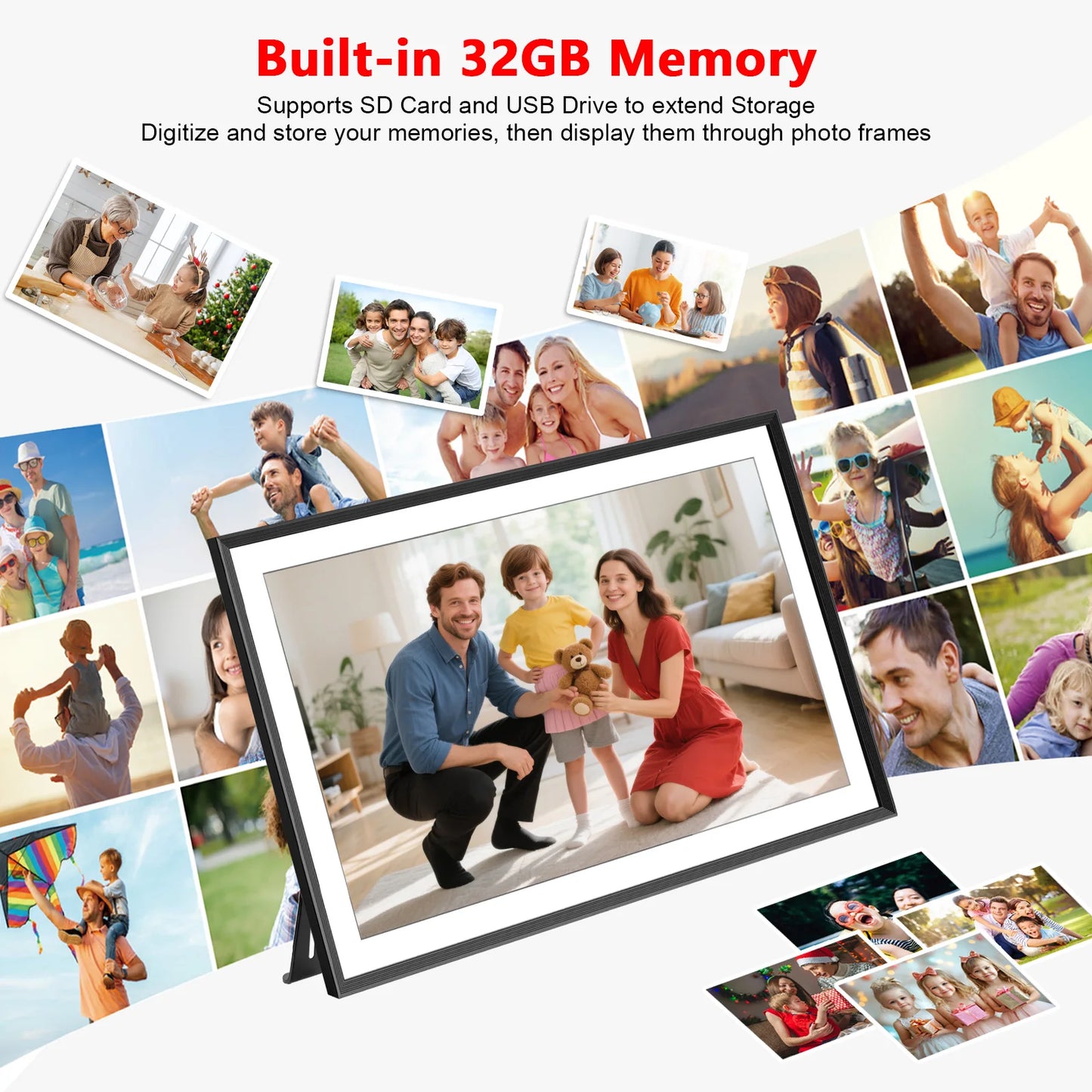 YENOCK 32GB Digital Photo Frame WiFi IPS HD Touch Screen
