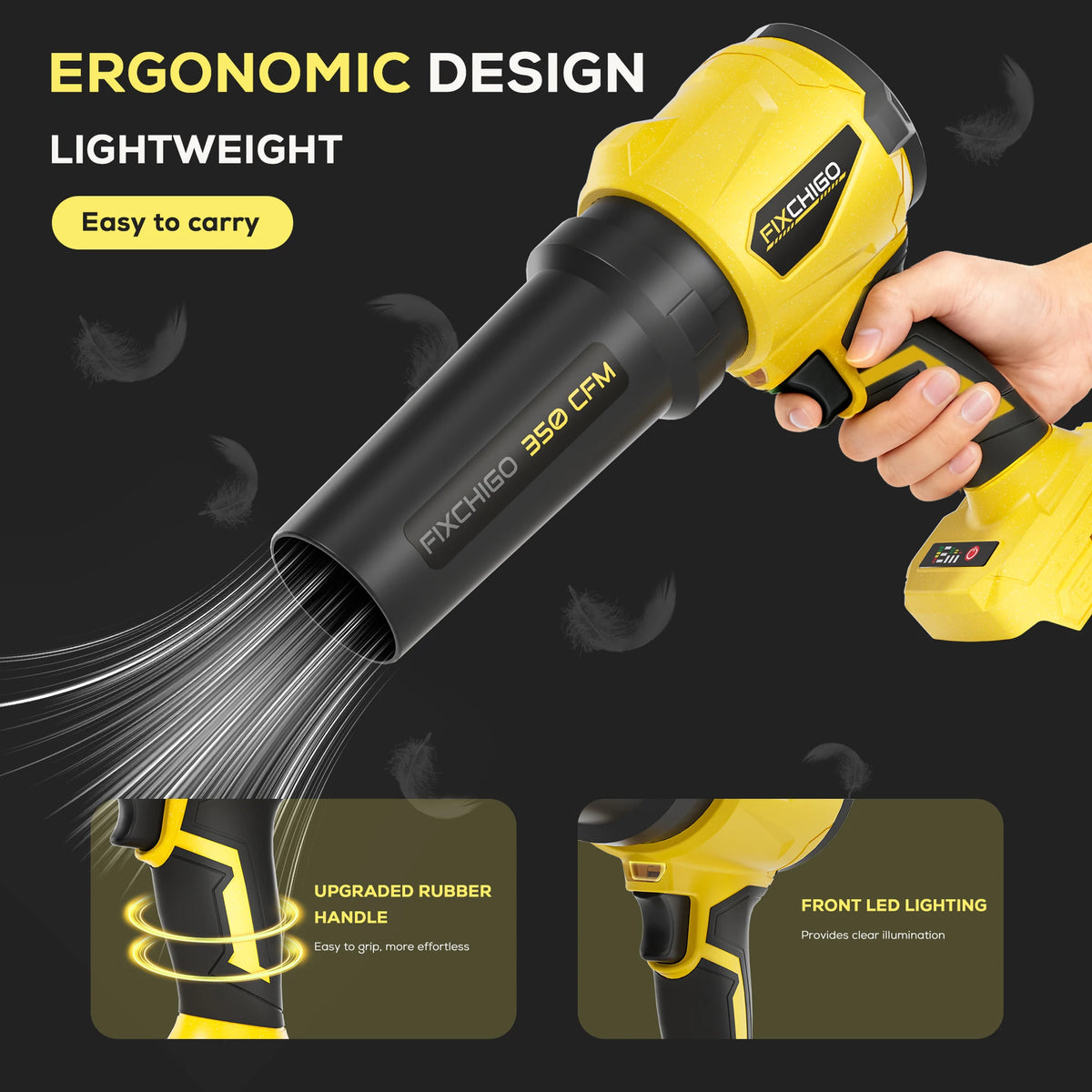 Cordless Leaf Blower for Makita 18V Battery, Brushless Turbo Blower, for Lawn, Garage, Snow, Patio, Car (No Battery/Charger)