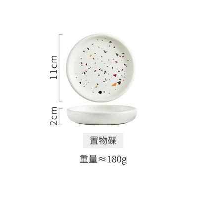 Ceramic Terrazzo Pattern Soap Dispenser For Bathroom Counter Use