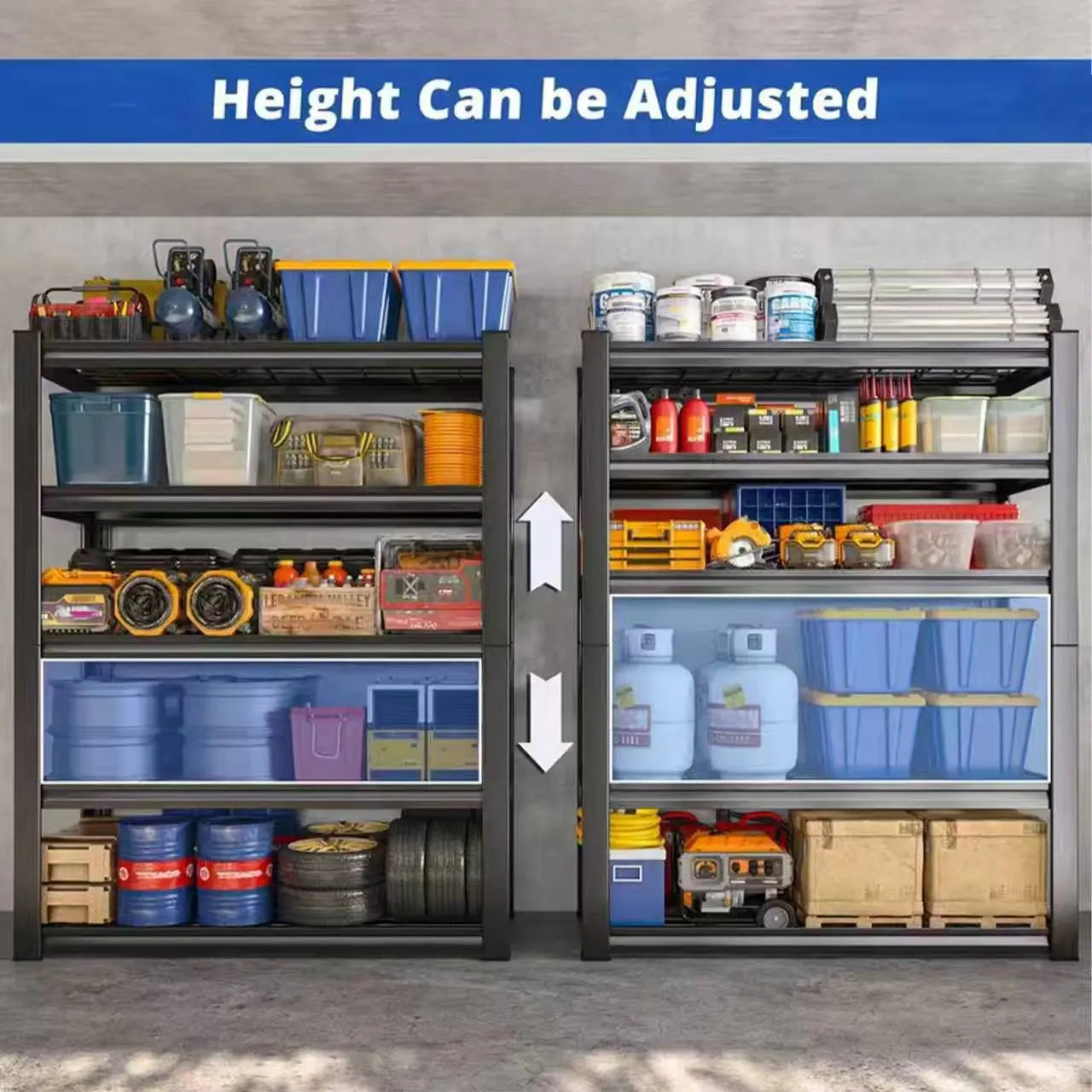 Commercial Grade Adjustable Metal Double Layer Column Shelving Unit