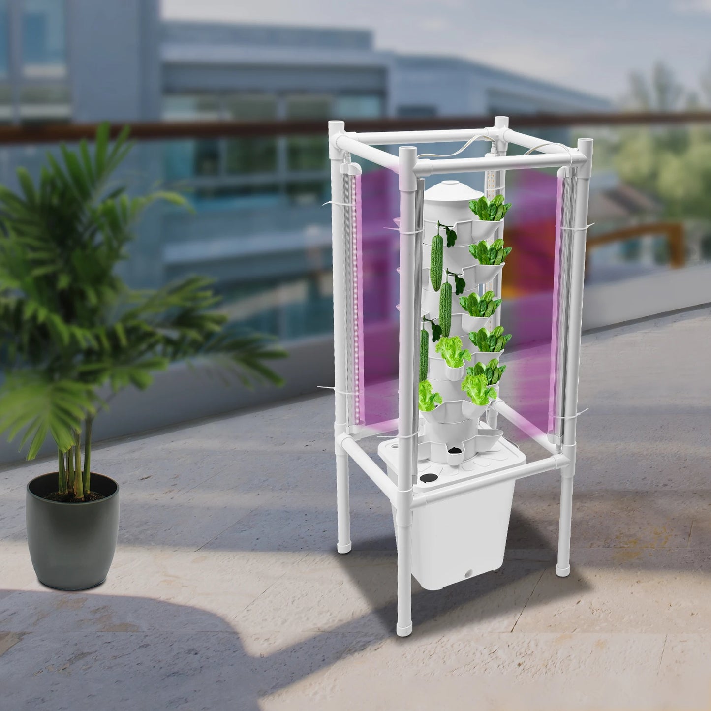 Six-Tier Hydroponics Vertical Garden Tower With 30 Planting Holes