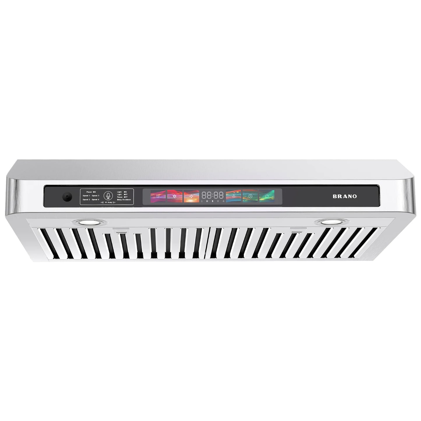 BRANO Under Cabinet Range Hood 900 CFM Voice Gesture Touch Control 4 Speed